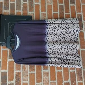 Unbranded Long Sleeve Navy and Leopard Ombre T Shirt Size XXL